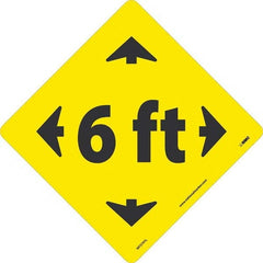 NMC - "6 ft" Adhesive-Backed Floor Sign - USA Tool & Supply