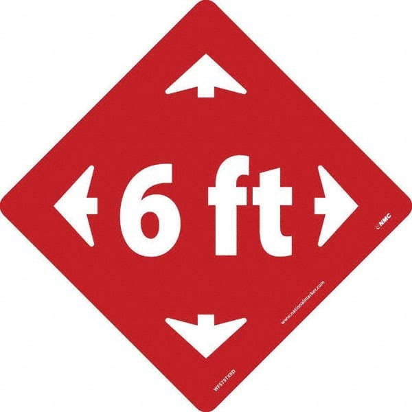 NMC - "6 ft" Adhesive-Backed Floor Sign - USA Tool & Supply