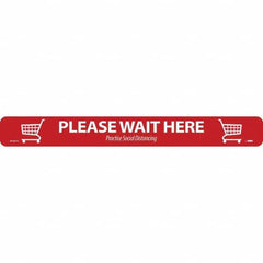 NMC - "Please Wait Here" Adhesive-Backed Floor Sign - USA Tool & Supply