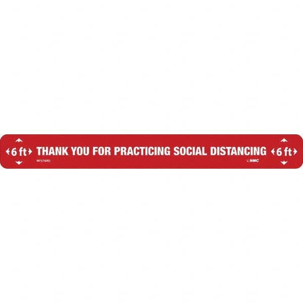 NMC - "Thank You for Practicting Social Distancing" Adhesive-Backed Floor Sign - USA Tool & Supply