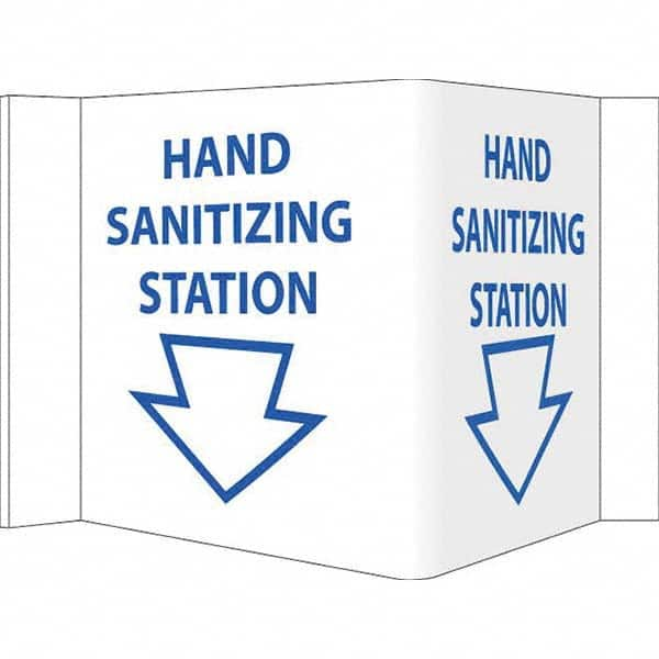 NMC - "Hand Sanitizing Station", 12" Wide x 6" High, Vinyl Safety Sign - USA Tool & Supply