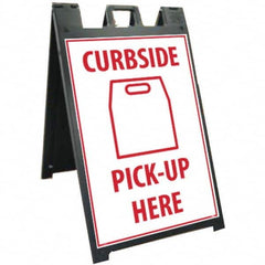 NMC - "Curbside Pick-Up Here", 25" Wide x 45" High, Plastic Safety Sign - USA Tool & Supply