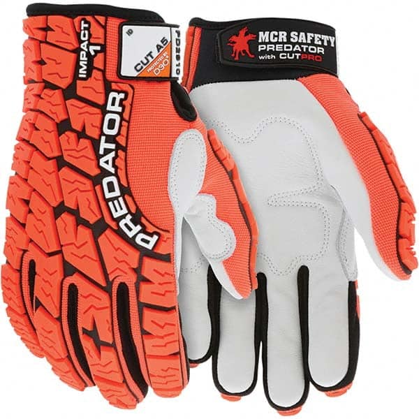 MCR Safety - Size M, ANSI Cut Lvl A5, Puncture Lvl 5, Abrasion Lvl 4, Synthetic Leather Coated Cut & Puncture Resistant Gloves - USA Tool & Supply