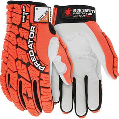 MCR Safety - Size M, ANSI Cut Lvl A5, Puncture Lvl 5, Abrasion Lvl 4, Synthetic Leather Coated Cut & Puncture Resistant Gloves - USA Tool & Supply