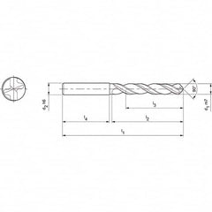 Mapal - 10.9mm 90° Solid Carbide Jobber Drill - USA Tool & Supply