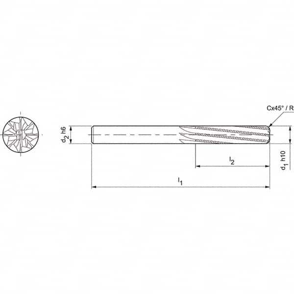 Mapal - Spiral Router Bits Cutting Diameter (mm): 4.00 Number of Flutes: 8 - USA Tool & Supply