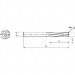 Mapal - Spiral Router Bits Cutting Diameter (mm): 8.00 Number of Flutes: 8 - USA Tool & Supply