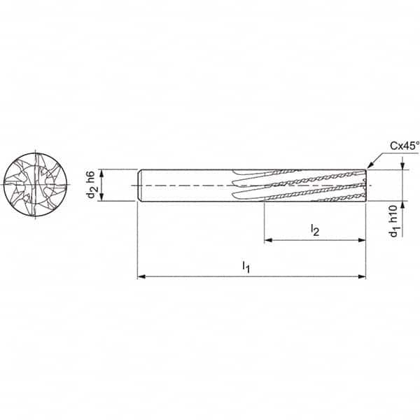 Mapal - Spiral Router Bits Cutting Diameter (mm): 8.00 Number of Flutes: 8 - USA Tool & Supply