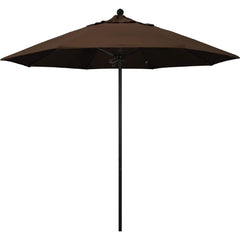 Patio Umbrellas; Diameter (Feet): 9; Height (Feet): 8.583; Fabric Color: Mocha; Base Included: No; Canopy Fabric: Pacifica; Fade Resistant: Yes; Additional Information: Push Lift; Frame Material: Aluminum