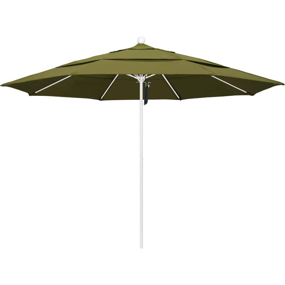 Patio Umbrellas; Diameter (Feet): 11; Height (Feet): 8.917; Fabric Color: Palm; Base Included: No; Canopy Fabric: Pacifica; Fade Resistant: Yes; Additional Information: Pulley Lift; Frame Material: Aluminum