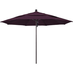 Patio Umbrellas; Diameter (Feet): 11; Height (Feet): 8.917; Fabric Color: Purple; Base Included: No; Canopy Fabric: Pacifica; Fade Resistant: Yes; Additional Information: Pulley Lift; Frame Material: Aluminum