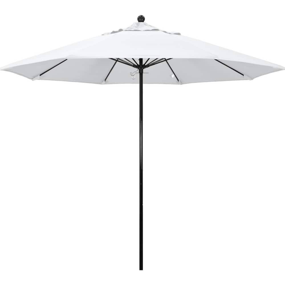 Patio Umbrellas; Diameter (Feet): 9; Height (Feet): 8.750; Fabric Color: White; Base Included: No; Canopy Fabric: Olefin; Fade Resistant: Yes; Additional Information: Push Lift; Frame Material: Fiberglass