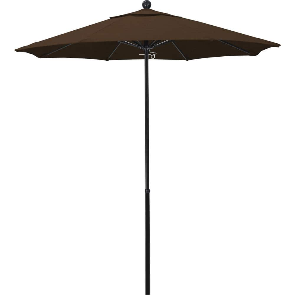 Patio Umbrellas; Diameter (Feet): 7.5; Height (Feet): 7.698; Fabric Color: Teak; Base Included: No; Canopy Fabric: Olefin; Fade Resistant: Yes; Additional Information: Push Lift; Frame Material: Fiberglass