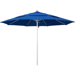 Patio Umbrellas; Diameter (Feet): 11; Height (Feet): 8.917; Fabric Color: Pacific Blue; Base Included: No; Canopy Fabric: Pacifica; Fade Resistant: Yes; Additional Information: Pulley Lift; Frame Material: Aluminum