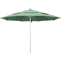 Patio Umbrellas; Diameter (Feet): 11; Height (Feet): 8.917; Fabric Color: Spa; Base Included: No; Canopy Fabric: Pacifica; Fade Resistant: Yes; Additional Information: Pulley Lift; Frame Material: Aluminum