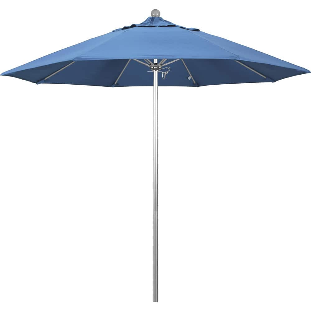 Patio Umbrellas; Diameter (Feet): 9; Height (Feet): 8.583; Fabric Color: Capri; Base Included: No; Canopy Fabric: Pacifica; Fade Resistant: Yes; Additional Information: Push Lift; Frame Material: Aluminum