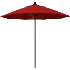 Patio Umbrellas; Diameter (Feet): 9; Height (Feet): 8.583; Fabric Color: Red; Base Included: No; Canopy Fabric: Pacifica; Fade Resistant: Yes; Additional Information: Push Lift; Frame Material: Aluminum