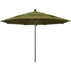 Patio Umbrellas; Diameter (Feet): 11; Height (Feet): 8.917; Fabric Color: Palm; Base Included: No; Canopy Fabric: Pacifica; Fade Resistant: Yes; Additional Information: Pulley Lift; Frame Material: Aluminum