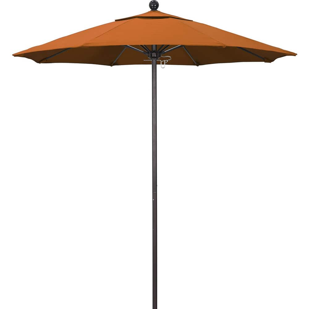 Patio Umbrellas; Diameter (Feet): 7.5; Height (Feet): 8.000; Fabric Color: Tuscan; Base Included: No; Canopy Fabric: Pacifica; Fade Resistant: Yes; Additional Information: Push Lift; Frame Material: Aluminum