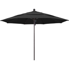 Patio Umbrellas; Diameter (Feet): 11; Height (Feet): 8.917; Fabric Color: Black; Base Included: No; Canopy Fabric: Pacifica; Fade Resistant: Yes; Additional Information: Pulley Lift; Frame Material: Aluminum