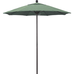 Patio Umbrellas; Diameter (Feet): 7.5; Height (Feet): 8.000; Fabric Color: Spa; Base Included: No; Canopy Fabric: Pacifica; Fade Resistant: Yes; Additional Information: Push Lift; Frame Material: Aluminum