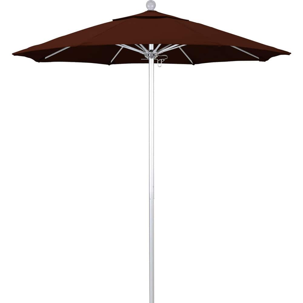 Patio Umbrellas; Diameter (Feet): 7.5; Height (Feet): 8.000; Fabric Color: Brick; Base Included: No; Canopy Fabric: Pacifica; Fade Resistant: Yes; Additional Information: Push Lift; Frame Material: Aluminum