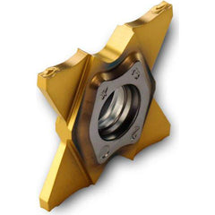 Grooving Insert: TQJJ TT9080, Solid Carbide TiAlN & TiN Finish, Neutral, 0.118″ Cutting Width, Series TQJ27