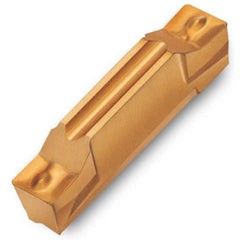 Grooving Insert: TDFTT TT5100, Solid Carbide TiN, TiCN, Al2O3 & TiN Finish, Left Hand, 0.157″ Cutting Width, Series TDFT-E
