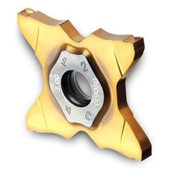 Grooving Insert: TQCC TT9080, Solid Carbide TiAlN & TiN Finish, Neutral, 0.125″ Cutting Width, Series TQC34