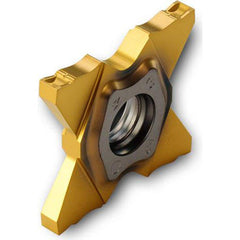 Grooving Insert: TQCC TT9080, Solid Carbide TiAlN & TiN Finish, Neutral, 0.124″ Cutting Width, Series TQC27