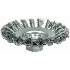 4″ Knot Wire Bevel Brush, .014″ Steel Fill, M10x1.25 Nut - USA Tool & Supply