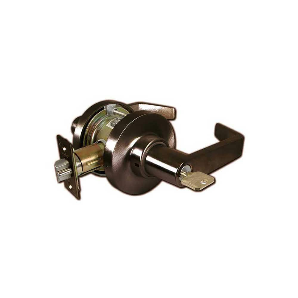 Lever Locksets; Type: Classroom Intruder; Key Type: Keyed Different; Strike Type: ASA Strike; Finish/Coating: Oil Rubbed Bronze; Material: Steel; Material: Steel; Door Thickness: 1 5/8 - 1 7/8; Backset: 2.75; Lockset Grade: Grade 1; Cylinder Type: Convent