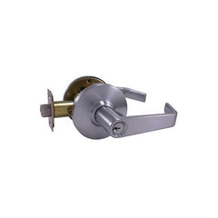 Lever Locksets; Type: Entry/Office; Key Type: Keyed Different; Strike Type: ASA Strike; Finish/Coating: Satin Chrome; Material: Brass/Zinc; Material: Brass/Zinc; Door Thickness: 1-3/4-2; Backset: 2.75; Lockset Grade: Grade 2; Cylinder Type: Conventional;