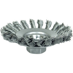 4″ Knot Wire Bevel Brush, .020″ Steel Fill, M14 × 2.0 Nut - USA Tool & Supply