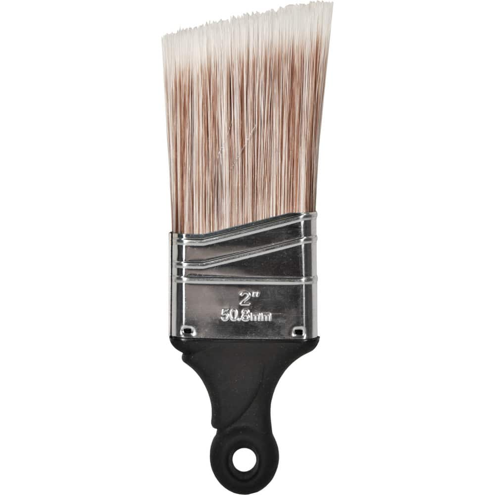 Paint Brush: Nylon Polyester & Synthetic, Synthetic Bristle 2-1/2″ , Rubber Handle, for Latex Flat & Water