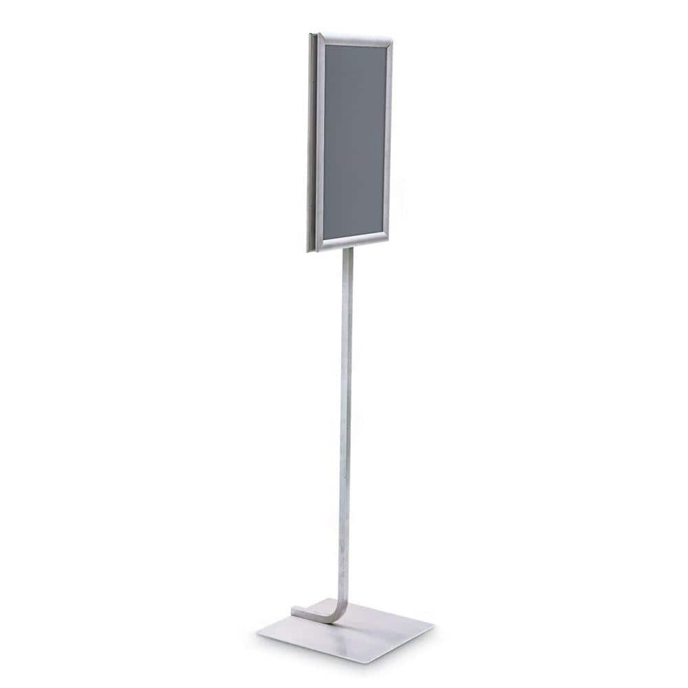 Sign Holders & Frames; Product Type: Sign Frame; Material: Aluminum; Color: Silver; Indoor/Outdoor: Indoor; Mount Type: Free Standing; Sign Holder Height (Decimal Inch): 53.5; Sign Holder Width (Inch): 11; Signs Held: 1; Sign Holder Width: 11; Sign Holder