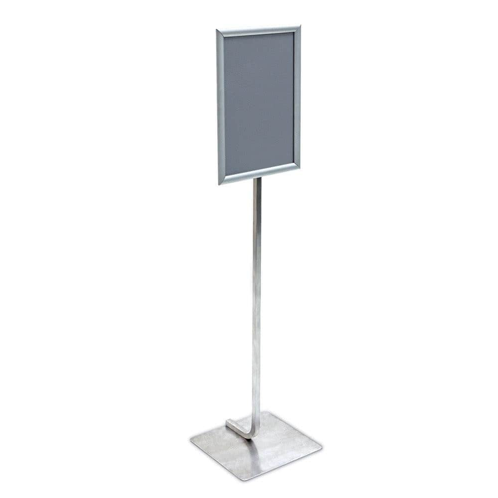 Sign Holders & Frames; Product Type: Sign Frame; Material: Aluminum; Color: Silver; Indoor/Outdoor: Indoor; Mount Type: Free Standing; Sign Holder Height (Decimal Inch): 53.5; Sign Holder Width (Inch): 11; Signs Held: 1; Sign Holder Width: 11; Sign Holder