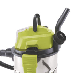 Wet/Dry Vacuum: Electric, 6 gal, 6.5 hp HEPA, Stainless Steel Tank