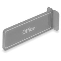 Facility Sign: Rectangle, ″Office″ Acrylic, Double Sided Tape, 3″ High