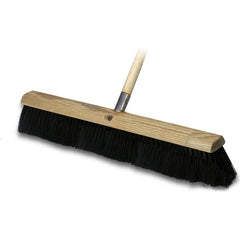 Push Broom: 18″ Wide, Plastic Bristle 3″ Bristle Length, Wood Block, Threaded Handle Connection, Handle Included