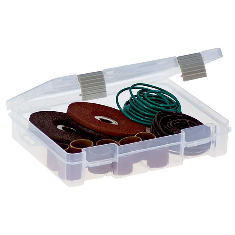 Small Parts Boxes & Organizers; Product Type: Storage Box; Lock Type: ProLatch; Width (Inch): 7; Depth (Inch): 2; Number of Dividers: 0; Removable Dividers: No; Color: Clear; Features: One Open Compartment; Number Of Compartments: 1; Depth (Decimal Inch):