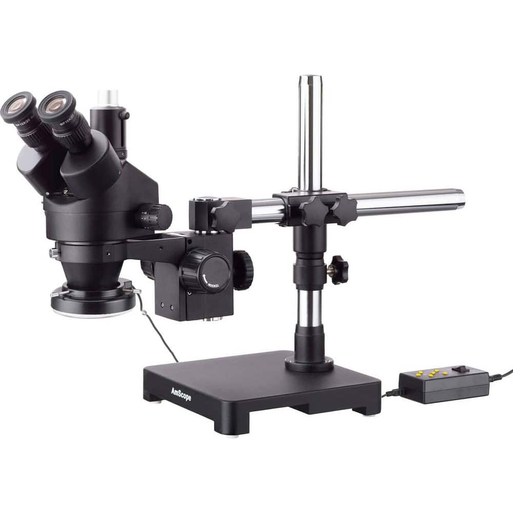 Microscopes; Microscope Type: Stereo; Eyepiece Type: Trinocular; Arm Type: Boom Stand; Single Arm; Image Direction: Upright; Eyepiece Magnification: 10x; Maximum Magnification: 7x