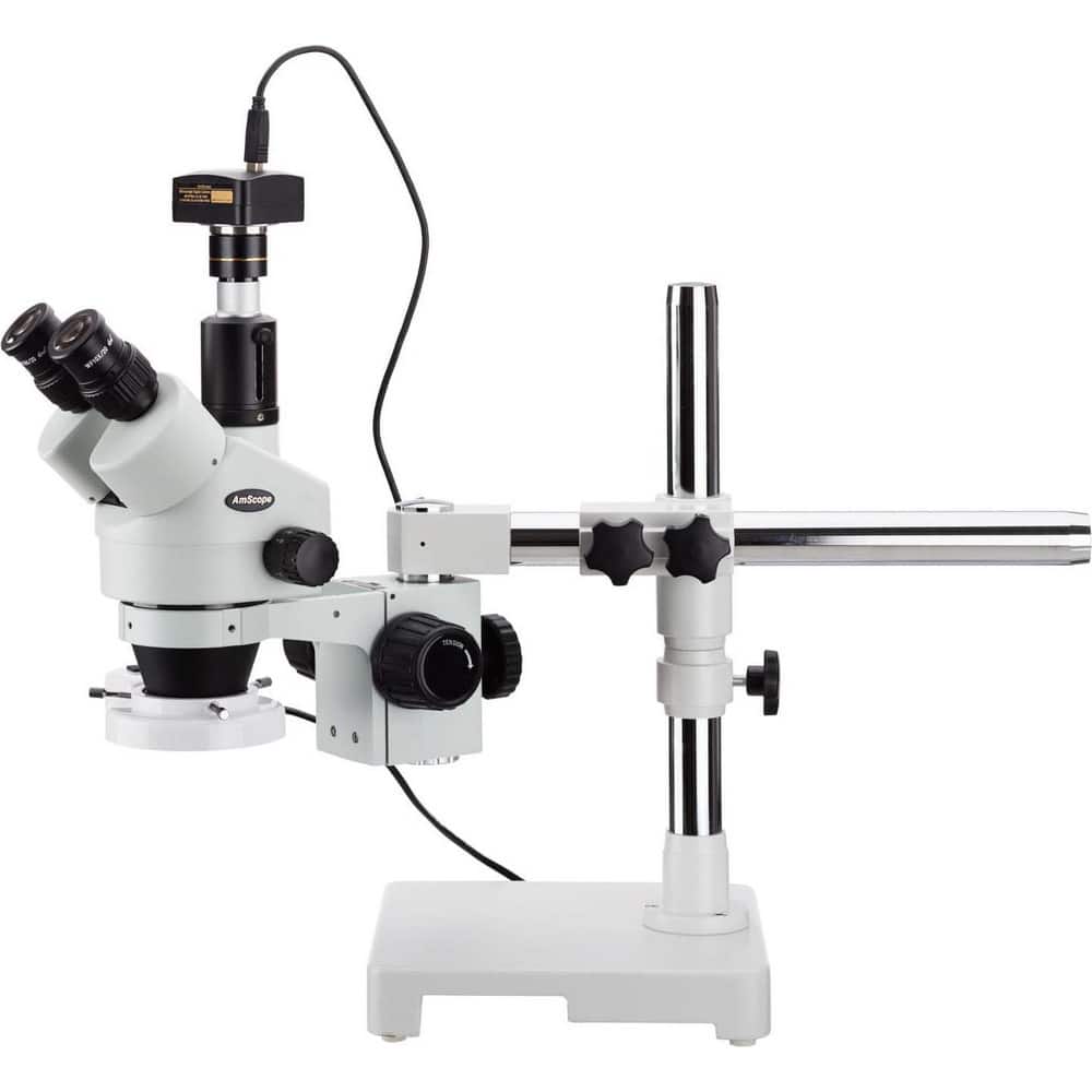 Microscopes; Microscope Type: Stereo; Eyepiece Type: Trinocular; Arm Type: Boom Stand; Single Arm; Image Direction: Upright; Eyepiece Magnification: 10x; Maximum Magnification: 3.5x