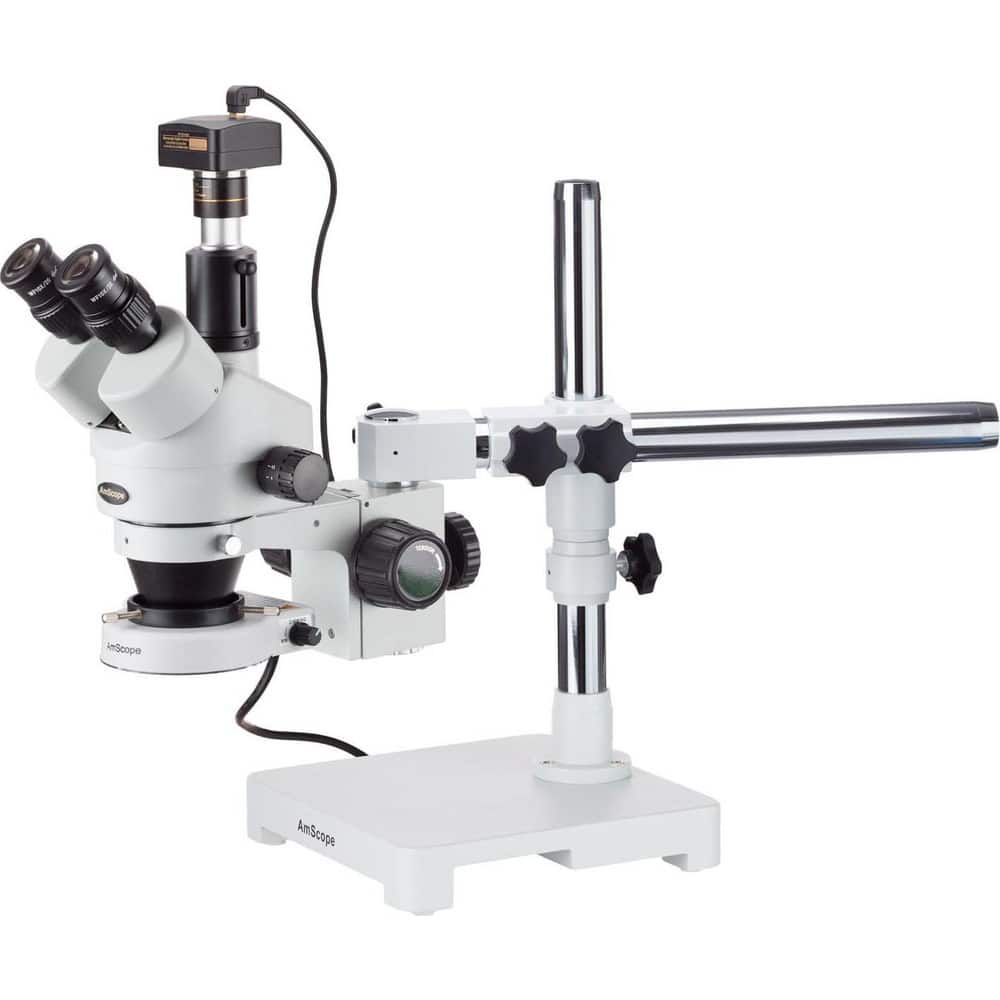 Microscopes; Microscope Type: Stereo; Eyepiece Type: Trinocular; Arm Type: Boom Stand; Single Arm; Image Direction: Upright; Eyepiece Magnification: 10x; Maximum Magnification: 3.5x