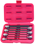 7 Piece - 1/8; 5/32; 3/16; 7/32; 5/16; 3/8 - 3/8" Drive - Hex Socket Set - USA Tool & Supply