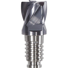 Corner Radius & Corner Chamfer End Mill Heads; Chamfer Angle: 45.000; Connection Type: Duo-Lock 20; Centercutting: Yes; Flute Type: Spiral; Number Of Flutes: 4; End Mill Material: Solid Carbide; Overall Length: 0.98