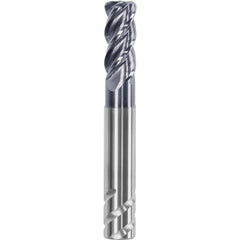 Corner Radius End Mill: 5/16″ Dia, 5/8″ LOC, 0.01″ Radius, 4 Flutes, Solid Carbide 2.19″ OAL, 5/16″ Shank Dia, Helix, AlTiN Coated, Centercutting