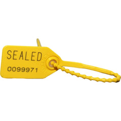 Security Seals; Type: Tamper-Evident Plastic Seal; Overall Length (Decimal Inch): 7.00; Operating Length: 4.5 in; Breaking Strength: 15.000; Material: Polyethylene; Color: Yellow; Color: Yellow; Overall Length: 7.00; Material: Polyethylene; Product Type: