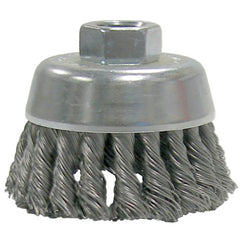 2-3/4″ Single Row Knot Wire Cup Brush, .020″ Steel Fill, M14 × 2.0 Nut - USA Tool & Supply