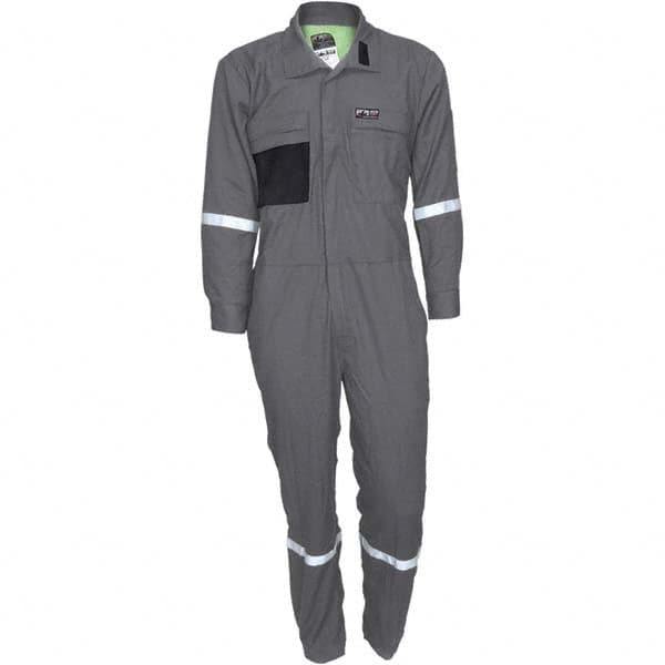MCR Safety - Size 48 Long Gray ASTM F1506 8.9 Cal/Cm2 CAT2 NFPA 2112 UL Certified NFPA 70E Flame Resistant/Retardant Coveralls - USA Tool & Supply